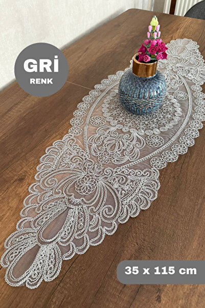 SosyeteDükkanı Сірий колір Alya Model Сухий бігун Спеціальна обробка (115X35CM)