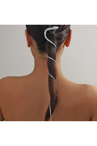 Girift Vintage Agrafă de păr spiralată cu piatră Yves Snake Figured - Accesor...