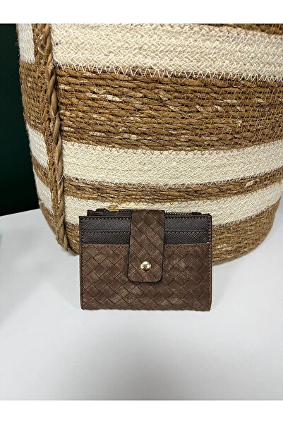 VAZIRADK محفظة حامل بطاقات بسحاب منقوشة