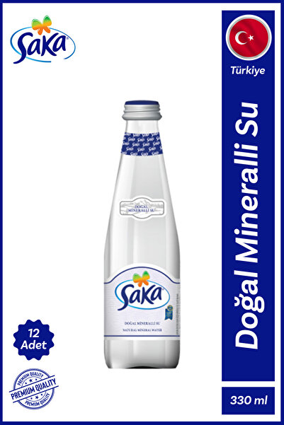 saka SU Doğal Mineralli Su Cam Şişe 330 ML x 12