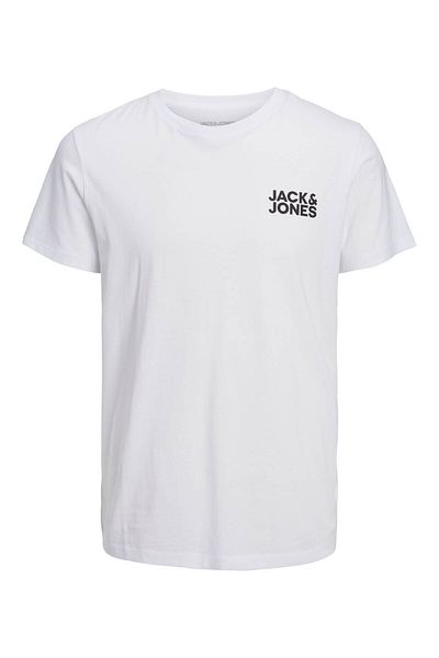 Jack & Jones Ανδρικό μπλουζάκι με λογότυπο Jjecorp S Λευκό Μαύρο 12151955