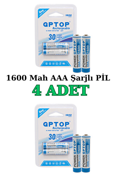 harry 4 Adet 1600 Mah Ni Mh Aaa Şarj Edilebilir 1.2 Volt Standart Ince Kalem ...