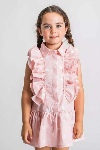Rosalita Senoritas Rochie fetite Rosalita Senoritas roz pudrat cu stelute albe
