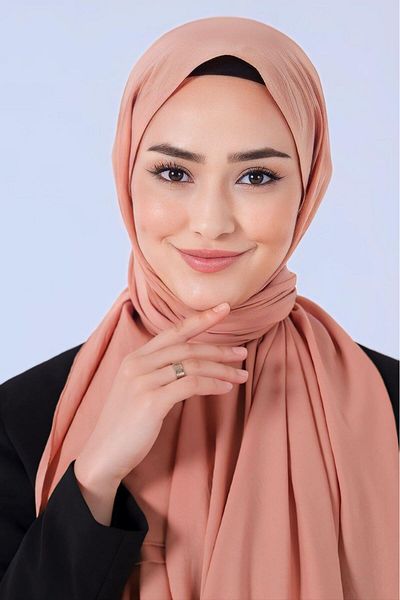 HAREM SCARF Asian Shawl - Peach