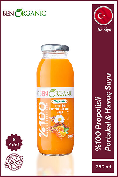 Benorganic Organik Propolisli Portakal Ve Havuç Suyu 6x250ml