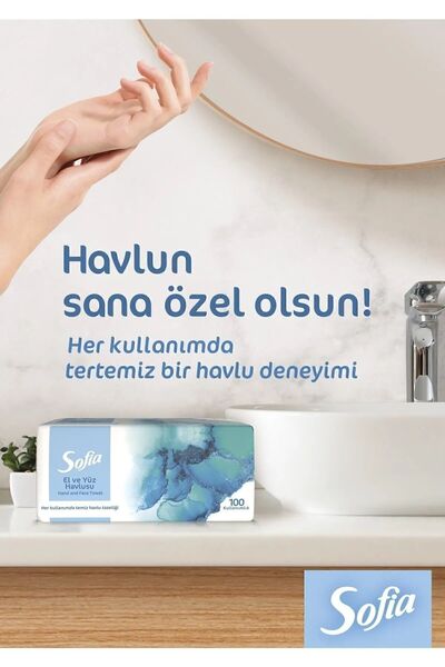 Sofia El Ve Yüz Havlusu 100 Lü 16 Adet