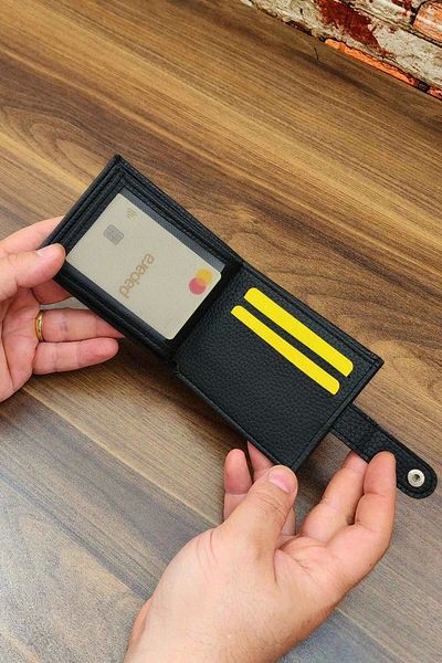 VANİLLA COLLECTİON Men's Wallet |   Snap Cap |   10 Card Pockets |   Modern Design |   Black Color