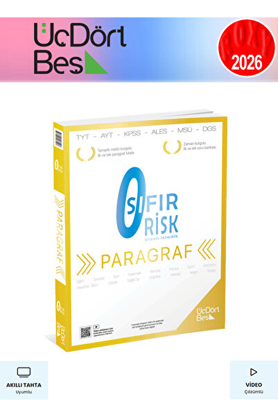 Üç Dört Beş Yayıncılık 345 Paragraf Sıfır Risk 2025 Model Üç Dört Beş Yayıncılık