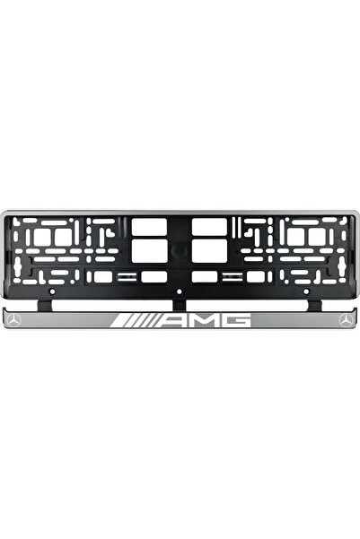 OEM Set 2 bucati, suport numar inmatriculare argintiu Mercedes AMG