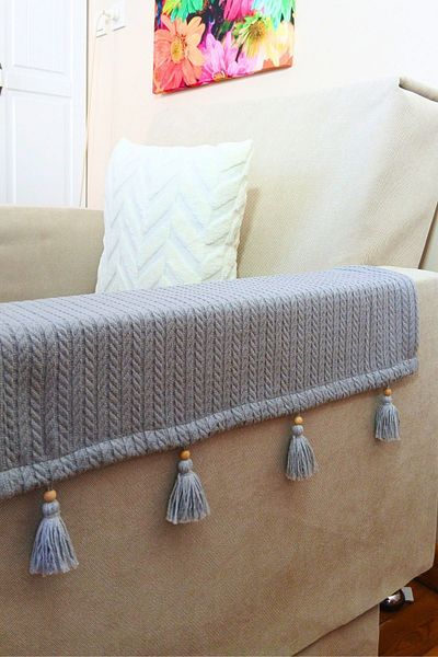 ARVA Home Decorative Cotton Tufted Sofa Side Cover 2 Pcs