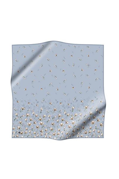 Vissona Eșarfă de mătase cu model de flori Tivil Ice Blue 51776-30