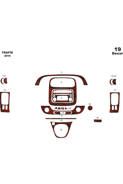 Marscockpitdesign رينو ترافيك فيفارو كونسول-توربيد 2015 19 قطعة