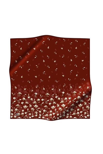 Vissona Μεταξωτό κασκόλ Tivil Burgundy Flower Pattern 51776-18