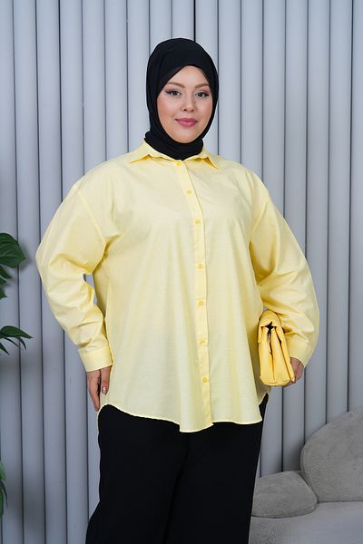 Patika Women's Hijab Loose Cut Shirt - Chick Yellow