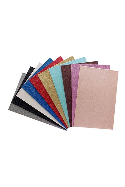 ALPJOY 50X70 Eva Sheet Glitter Mixed Color 10 Pack