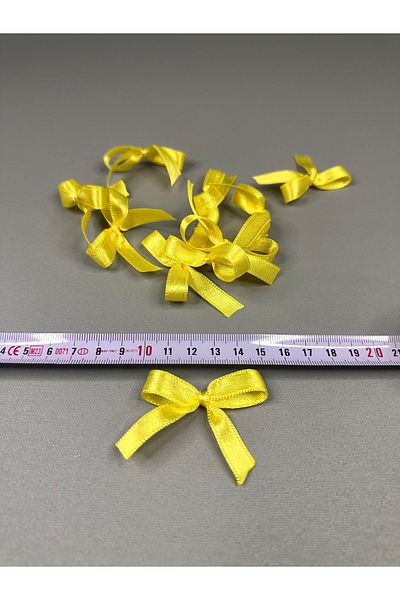 edalle Yellow Wedding Candy, Gift Ornament, Balloon Ornament, Bow Satin Ribbon 10mm 50 Pieces
