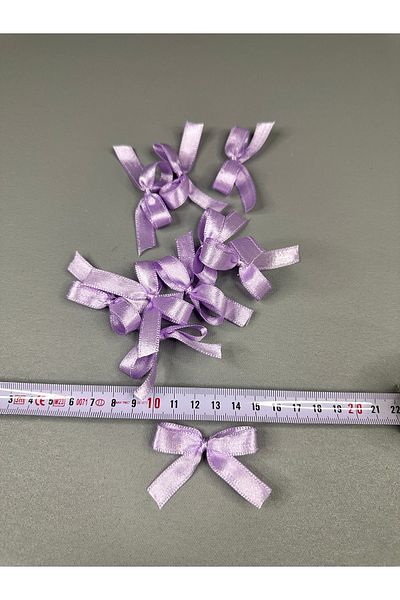 edalle 50 Pcs Lilac Bow 1cm Satin Bow Ribbon