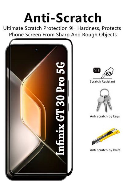 Generic واقي شاشة زجاجي مقوى لهاتف Infinix Gt 30 Pro - أسود