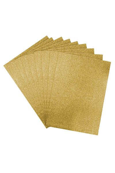 ALPJOY 50X70 Eva Sheet Glitter Gold 10 Pack