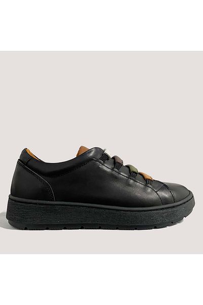 Mammamia Pantofi casual fără șireturi din piele de damă D24ka-85 - negru - 39