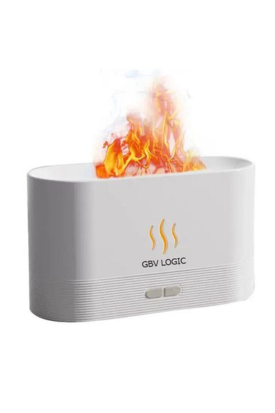 GBV LOGIC Umidificator Cu Ultrasunete Aromaterapie , Stil Flacără Albă, Cu Ulei Esențial, 180 ml