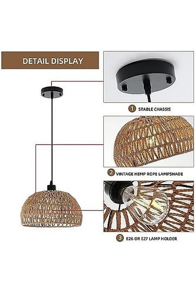 Hummer Hanging Bamboo Pendant E27*1L Diameter 240 mm