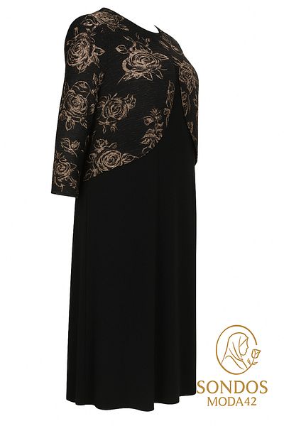 HESNA Plus Size Black Zuhal Evening Dress - Stylish Mother's Suit