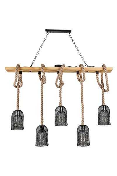 Hummer Modern Pendant Chandelier with Five Rustic Ropes