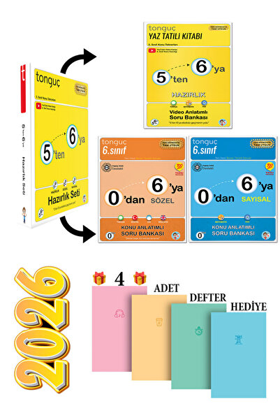 Tonguç Yayınları 5'ten 6'ya Hazırlık Seti (5 Ten 6 Ya Ilk Adım Kitabı 0 Dan 6...