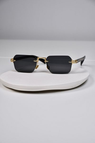 LOOKUP NEW Unisex Women Men Uv400 Protected Square Metal Eşref Single Gold Gold Hinged Sunglasses
