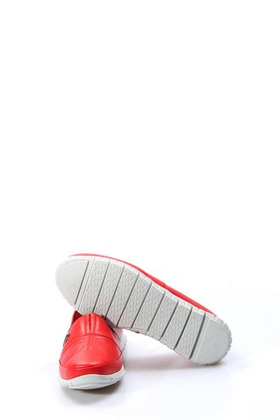 Ayakkabıhane Genuine Leather Inside and Outside Red Women's Comfortable Casual Shoes Ah07864261101