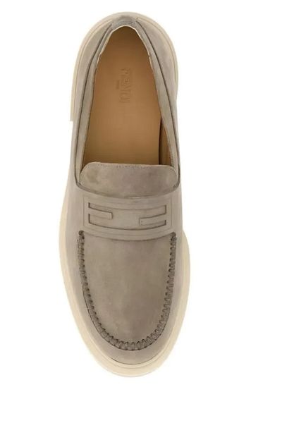 Fendi Frame Dark Beige Men's Loafer