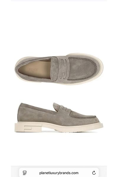 Fendi Frame Dark Beige Men's Loafer