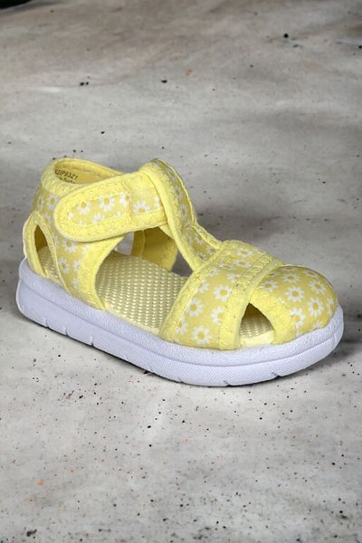 Ponchiq Sandale unisex galbene pentru copii cu imprimeu moale