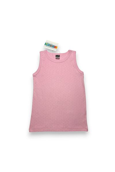 Ponchiq Pink Jacquard Patterned Girl's Undershirt
