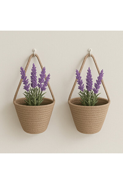 ÖRGÜM Çiçeklik Dekoratif 2'li Sepet ( BİTKİLER VE ASKILAR DAHİL DEĞİLDİR)