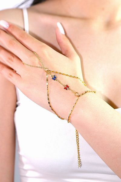 MARCİELO Accessories Minimalist Gold Color Butterfly Figured Shahmeran
