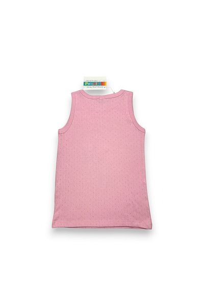 Ponchiq Pink Jacquard Patterned Girl's Undershirt