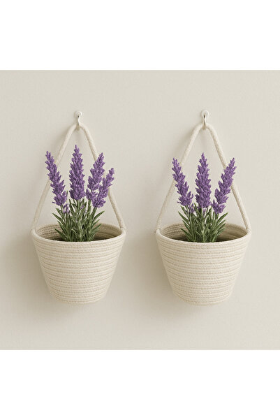 ÖRGÜM Çiçeklik Dekoratif 2'li Sepet ( BİTKİLER VE ASKILAR DAHİL DEĞİLDİR)
