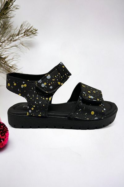 Ponchiq Sandale pentru băieți - imprimeu Galaxy cu benzi duble și velcro