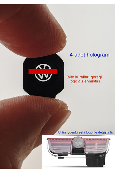 GCP German Car Parts شعار إضاءة تحت الباب VW 4 قطع - شعار هولوجرام تحت الباب VW