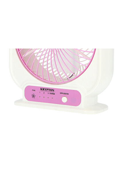 KRYPTON 8'' Rechargeable Mini Table Fan | 3-Speed USB & Solar Desk Fan with LED Light | Portable