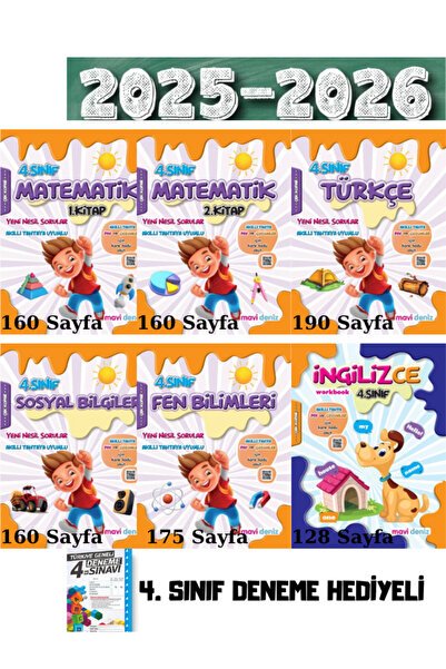 Mavi Deniz Yayınları 4.Sınıf Etkinliklerle Çalışma Yaprakları Tam Eğitim Seti...