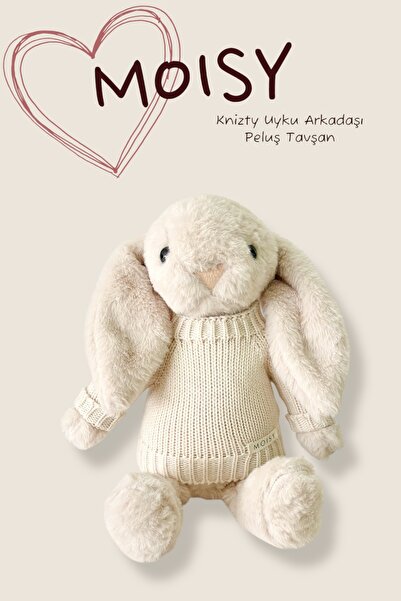 MOISY أرنب كنيتزي سليبينج بادي من القطيفة مقاس 34 سم