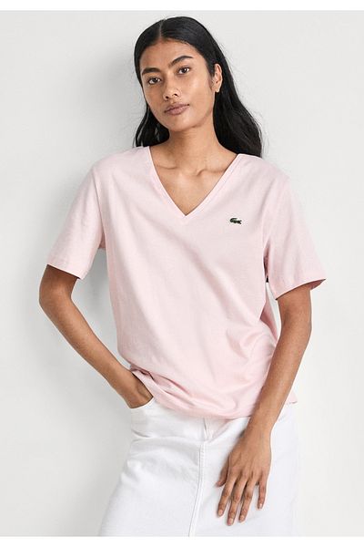 Lacoste Sport "..تي شيرت نسائي مطرز بشعار LacosteV من القطن بنسبة 100%