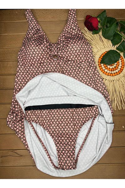 XORVİO Women's Brown Strap United Slip Dress Swimsuit Lycra Flexible Stylish Quality with Breast Pad
