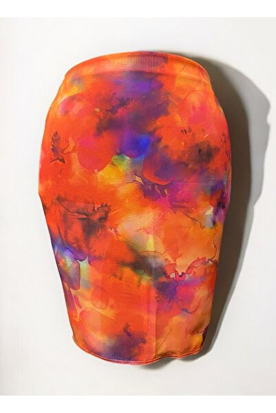 owiç Short Red Purple Floral Pattern Chiffon Pareo Women Beach Dress