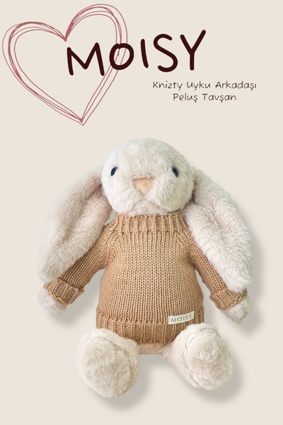 MOISY Knitzy Uyku Arkadaşı Peluş Tavşan 34 cm