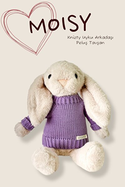 MOISY أرنب كنيتزي سليبينج بادي من القطيفة مقاس 34 سم