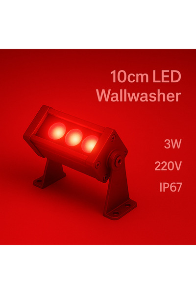 DEHALUX LIGHTING 10cm 3w Led Wallwasher Kırmızı | Dış Cephe, Minare, Bahçe Ay...